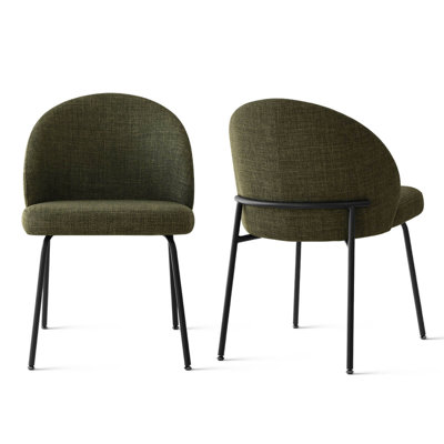 Chaises d'appoint de salle à manger rembourrées modernes avec dossier courbé et siège rembourré