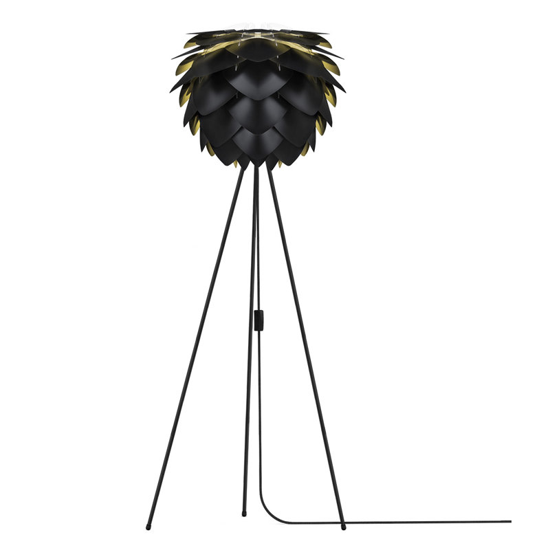  Lampe trépied 57 ", Noir, Black/Gold