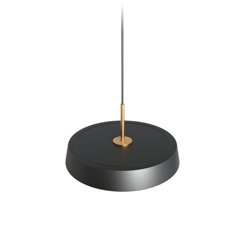 Cenk 1 - Light LED Single Pendant, Black, 5cm H x 30cm W x 30cm D