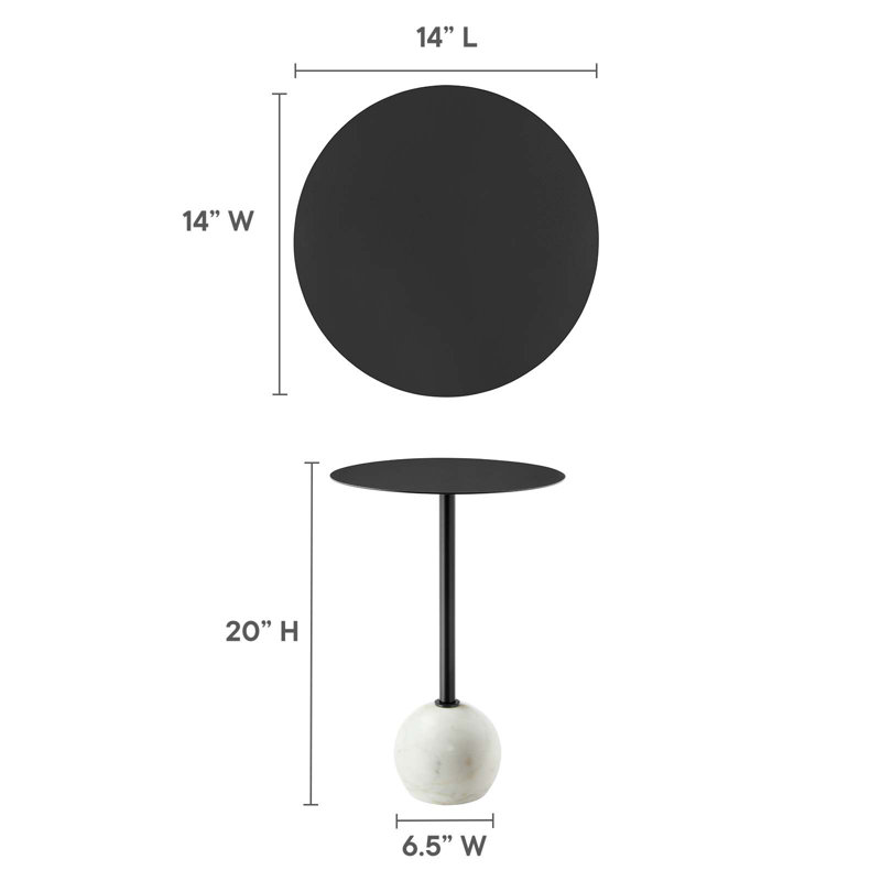 Table de bout Modway Aliza, Noir / blanc