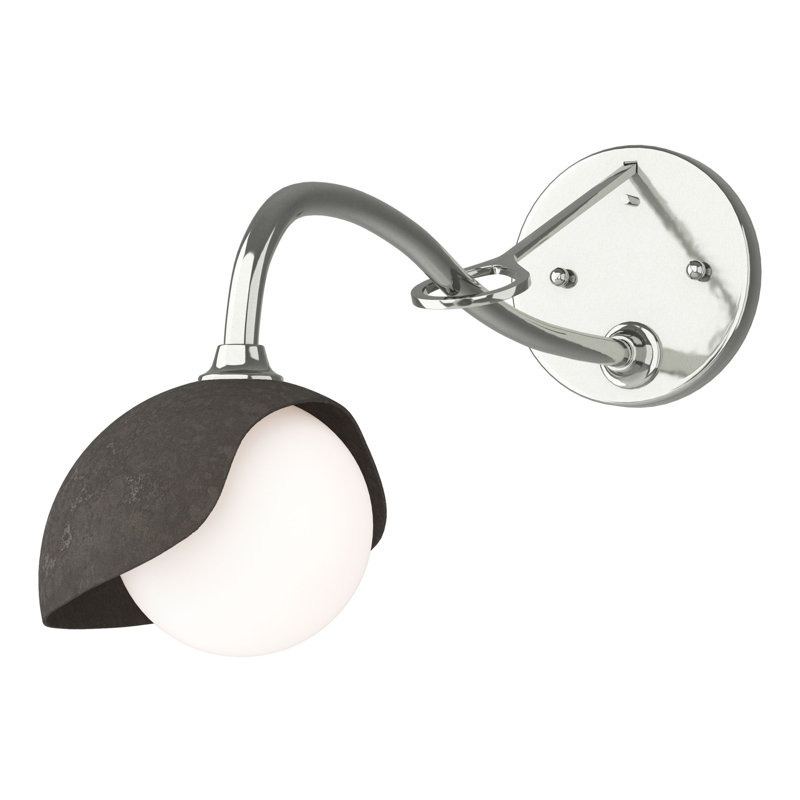 Brooklyn 1 - Light Hardwired Armed Sconce, Sterling, Dark Smoke