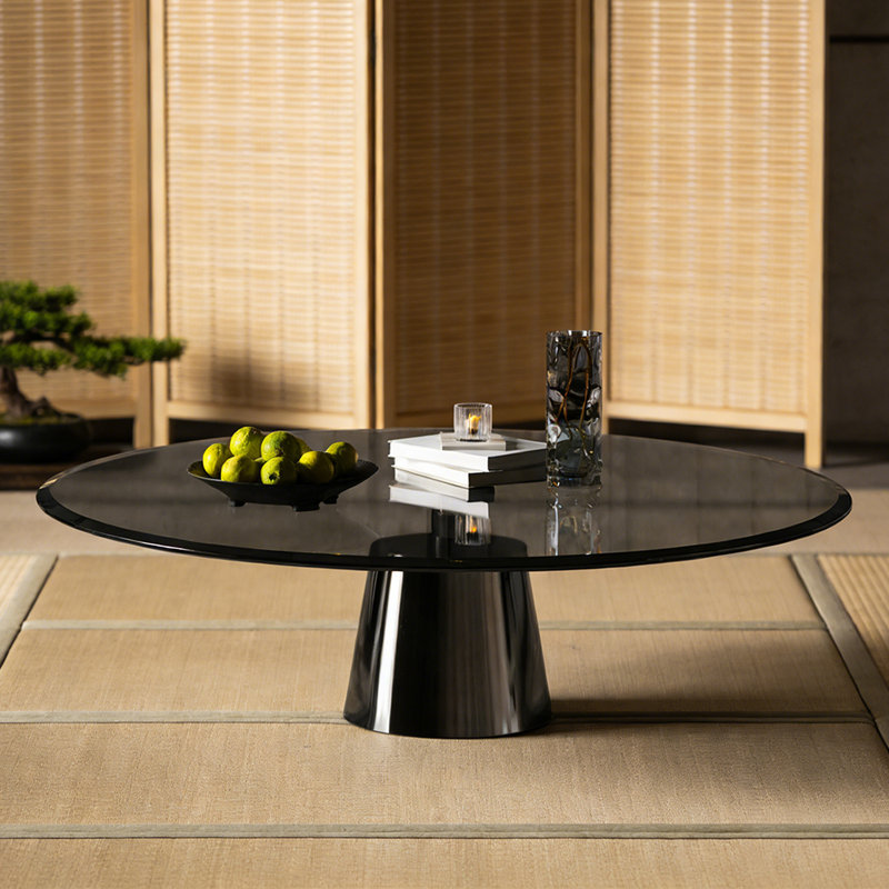 Table basse ronde italienne minimaliste, H 14,56 po x L 35,43 po x l 35,43 po