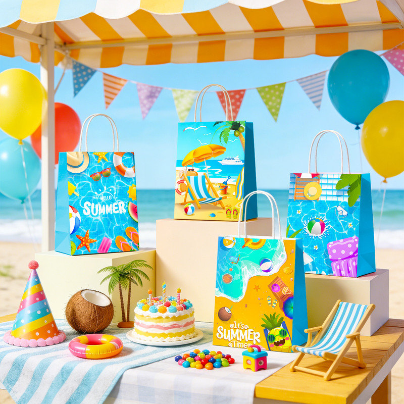 16Pcs Summer Party Bags,  Summer Gift Bags,Summer Goodie Bags
