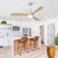 Ventilateur de plafond 52 pouces avec moteur à courant continu réversible à 3 vitesses et 3 lumières à DEL à intensité variable pour la chambre à coucher