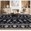 Tapis noir et beige noué à la main de haute qualité