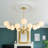 12 - Light Brass Frosted Glass Globe Starburst Chandelier