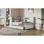 Lit de jour en bois avec tablettes de rangement, USB et lit gigogne-74807095