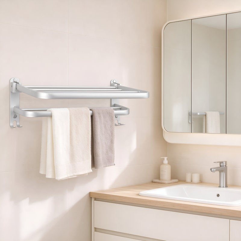 23.43 " Aluminum Wall Mounted Towel Rack, Sliver
