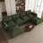 Plush Wide Corduroy Modular Sectional Sofa With Ottomans, L U Shaped Livingroom Sofa-1280438651