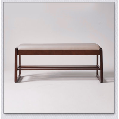 Wooden Shoe Storage Bench with Vegan Leather Seat and Hidden Lift Top Storage for Entryway Organization