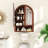 Wall Mounted Arched Cabinet with Mirrored Doors and Adjustable Shelves-215091735