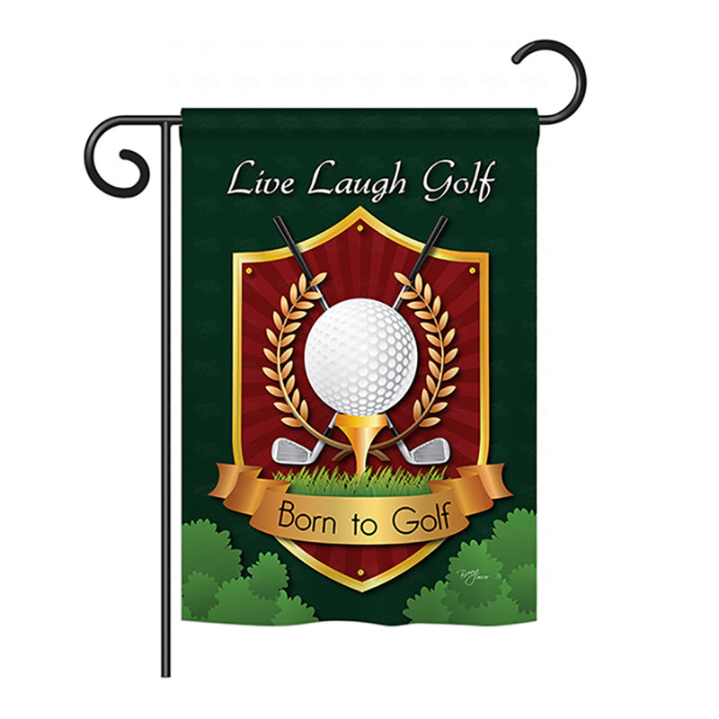 Drapeau de maison en polyester Artun Live, Laugh, Golf, H 40 po x l 28 po