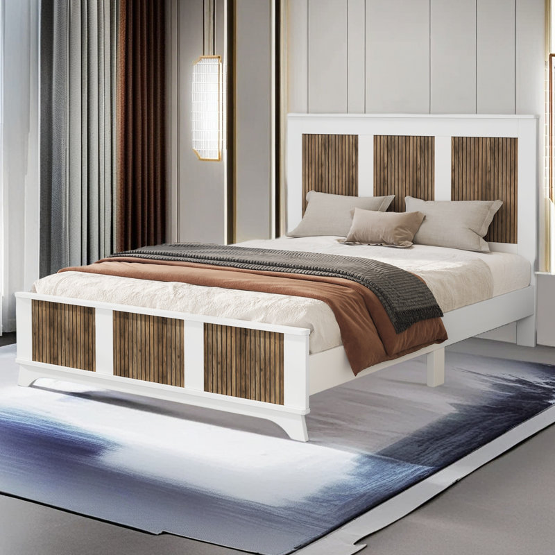 Lit plateforme Farmhouse, Blanc, Grand lit