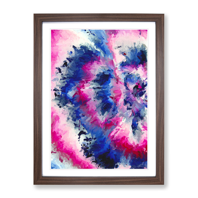 Paradise City Abstract - Wall Art, 66cm H x 48cm W, Walnut Framed