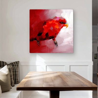 Abstract Red Parrot - Red Feathers Metal Print for Home Decor
