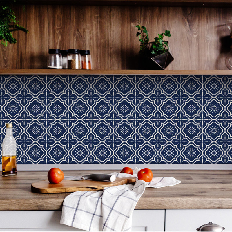 Carreau de mosaïque auto-adhésif en vinyle 6 po x 6 po, Bleu