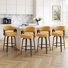 Tabouret de bar pivotant à 360 ° de style Mid-Century moderne en noyer avec dossier courbé rembourré (ensemble de 4)