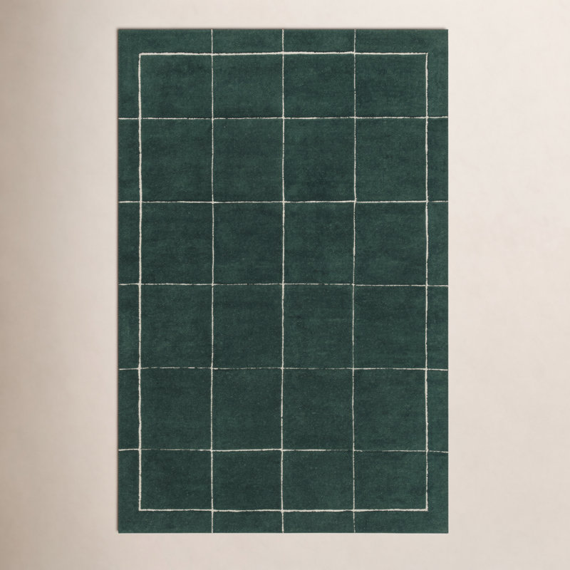 Mallory Green Hand Tufted Area Rug, Rectangle 5' x 8'