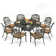 9-Piece Dining Set includes 1 round table with detachable lazy susan, 8 cushioned chairs