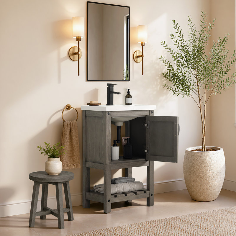 Ensemble de meuble-lavabo simple 20 po Radstock, Gris antique