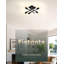 Plafonnier semi-encastré 6 lumières, lustre industriel Spoutnik noir, éclairage de base moderne E26 pour cuisine, chambre à coucher, salon, couloir, paquet de 2
