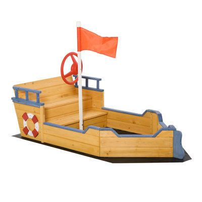 Outsunny 62.25'' x 18'' Solid Wood Novelty Sandbox
