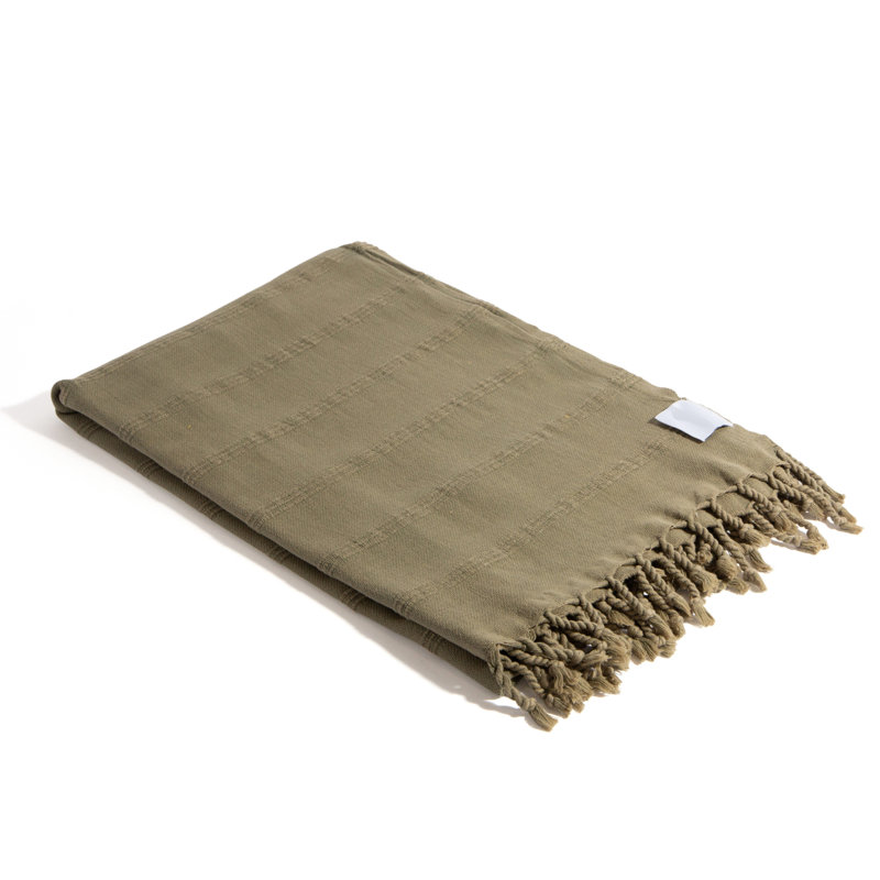 Serviette de bain turque en coton biologique Chanyah Stonewashed Luxe, Kaki
