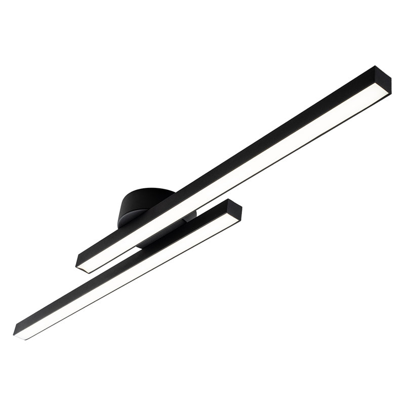 Plafonnier semi-encastré linéaire linéaire à 2 lumières 2 lumières, H 2,75 po x l 35,8 po x P 4,7 po, 6 000 K