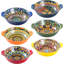 Ensemble de 6 bols en céramique avec poignées, bols à soupe et à salade de style bohémien, va au micro-ondes et au lave-vaisselle, vaisselle en porcelaine durable pour nouilles, pâtes et collations