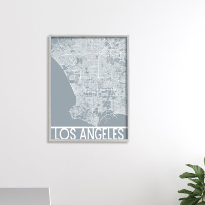 Los Angeles Street Outline West Coast Transportation Grid by Daphne Polselli - Graphic Art