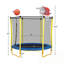 Mini trampoline d'extérieur et d'intérieur pour tout-petits avec enceinte, panier de basketball et ballon inclus