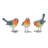  Large Resin Robin Bird Set of 3 Spring Home Decorations