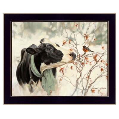 The Winter Robin Framed Wall Art for Living Room, Home Wall Décor Framed Print by Bonnie Mohr