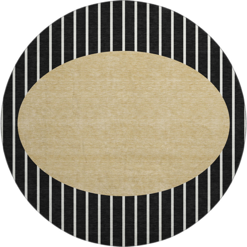Premium Machine Washable Naglee AMF994 Stripes Rug, Round 8'