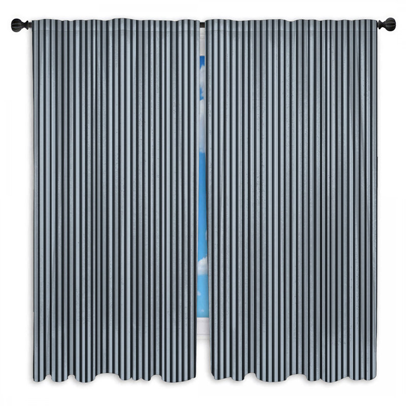 Rideaux verticaux à rayures verticales noires et transparentes - 2 panneaux, 40 po x 50 po - 2 panneaux, Transparent