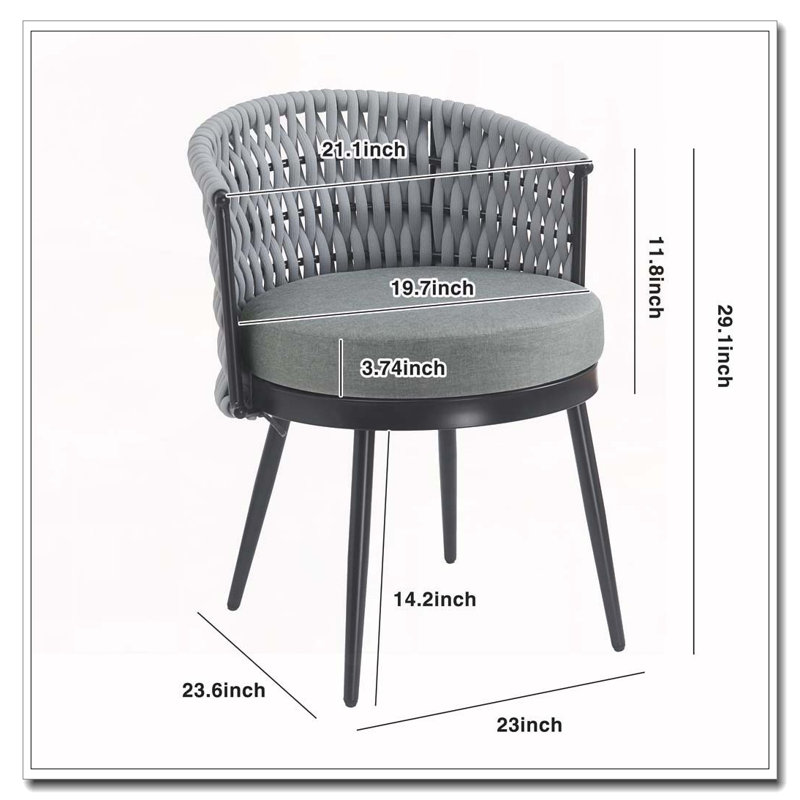 Chaise de patio d'extérieur, Gris clair, Gris clair