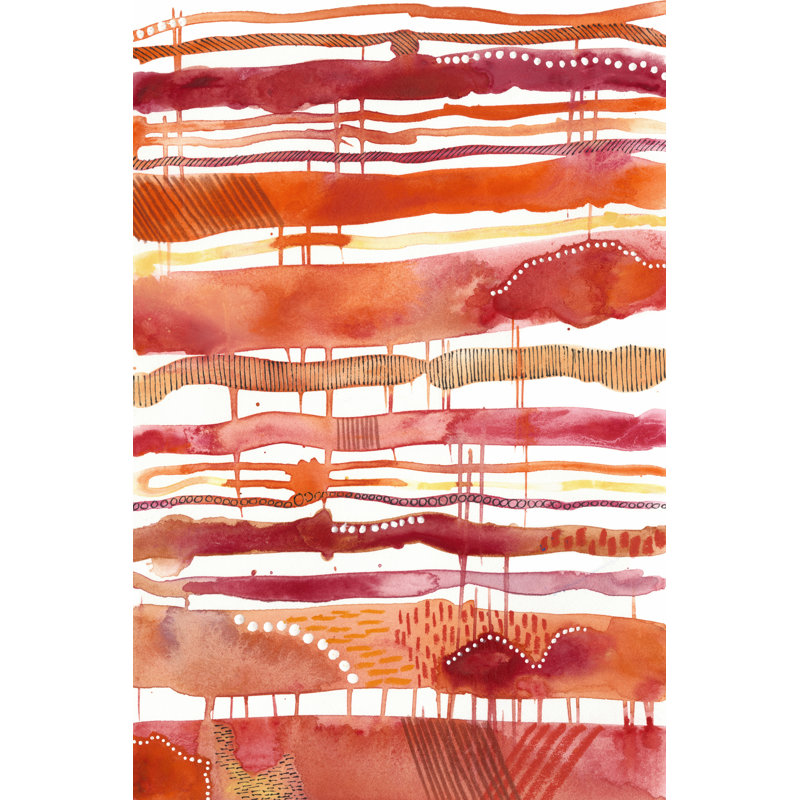 Tangerine Stripes I by Regina Moore - Wrapped Canvas Print, 30cm H x 20cm W x 3.8cm D