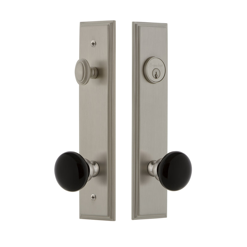 Ensemble d'entrée haut Carré, Nickel satiné, 2-3/4"