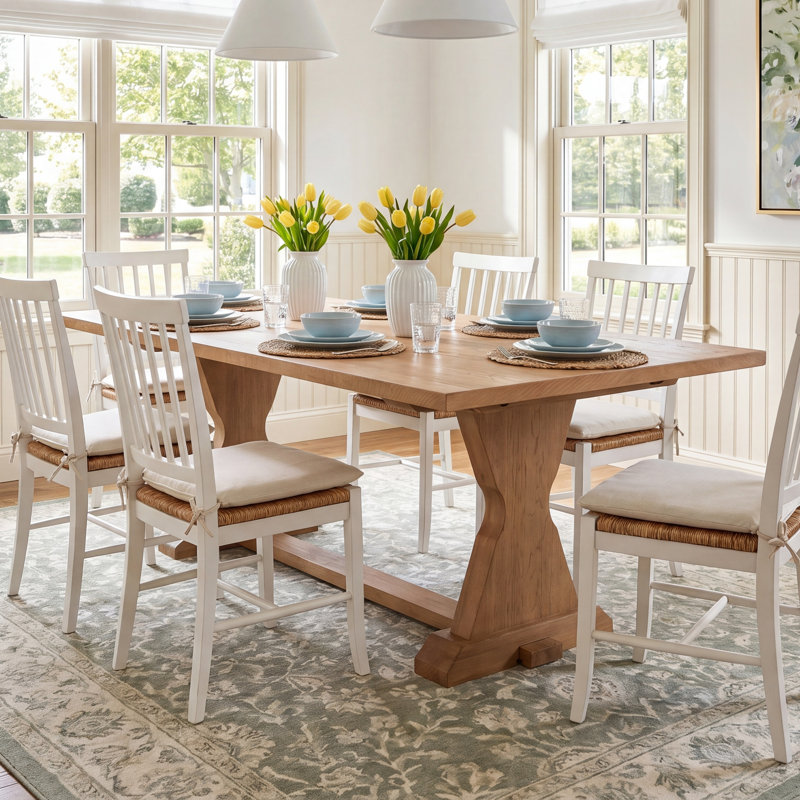 IDELLA Extendable Oak Solid Wood Base Dining Table