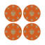 Sous-verres ronds en cuir végétalien ex votant orange-119015138