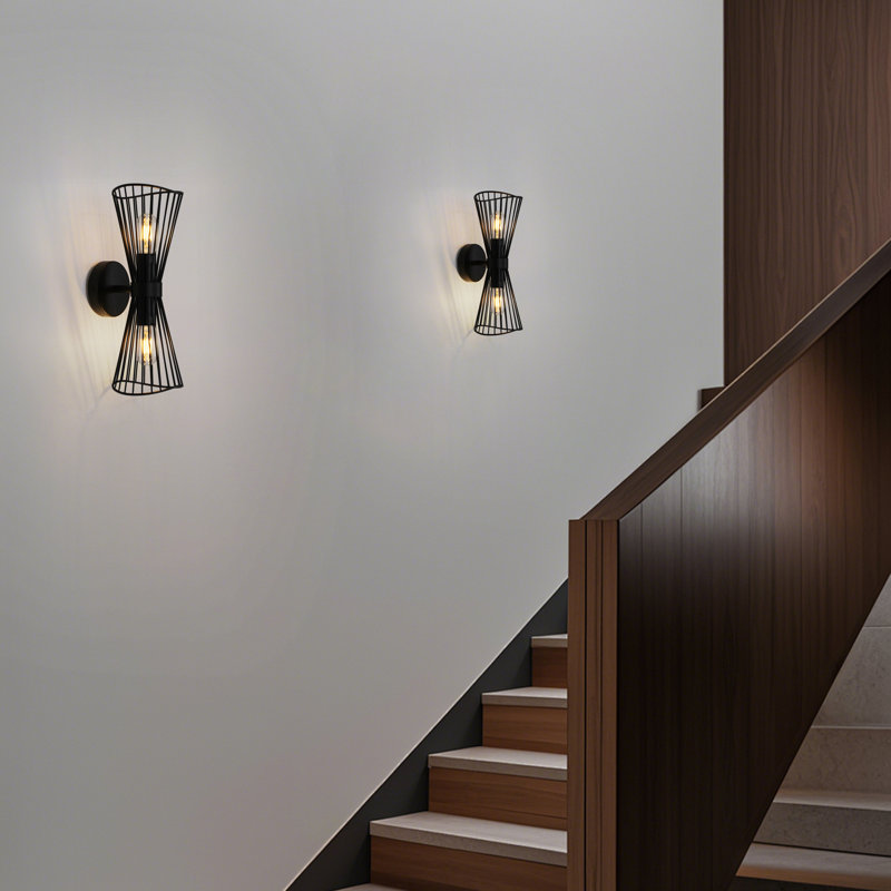 Applique murale noire à 2 lumières pour salle de bain 2 lumières 16 pouces