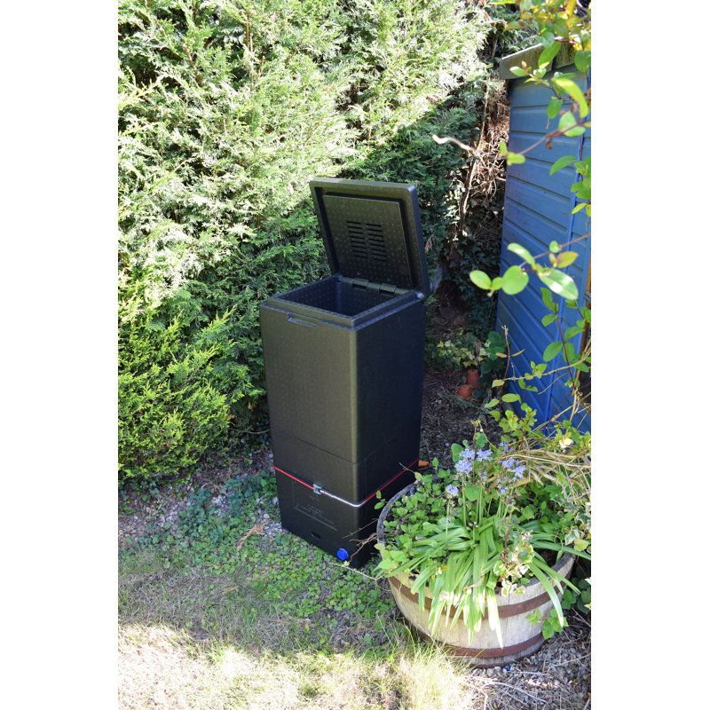 Hot Composter Bin 52 Gallons Plastic Odor Resistant Outdoor Stationary Composter with Latching Lid