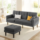 Convertible Sectional Sofa Couch, 3 Seat Couch Sectional L-Shaped Sofa