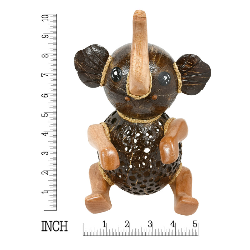 Sculpture mignonne de petit éléphant assis Jashante