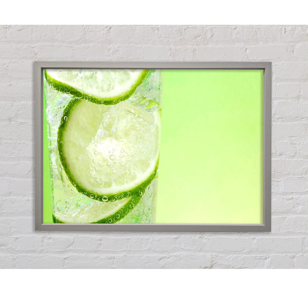 Frische Limonade mit Limette - Einzelne Bilderrahmen Kunstdrucke auf Leinwand