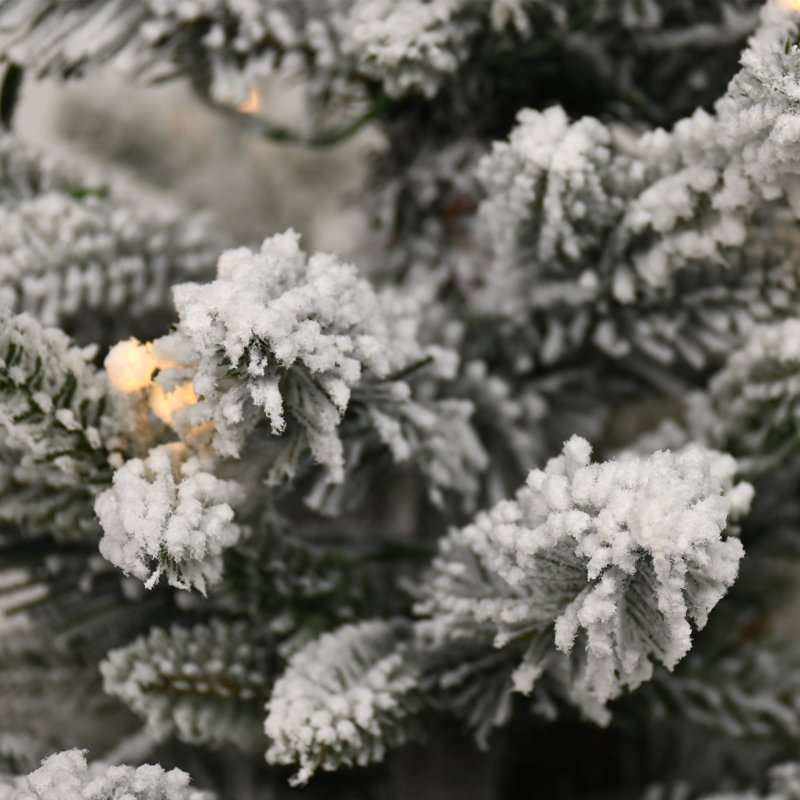 Arbre de Noël artificiel en pot pré-éclairé avec pommes de pin et lumières DEL chaudes, H 2 pi