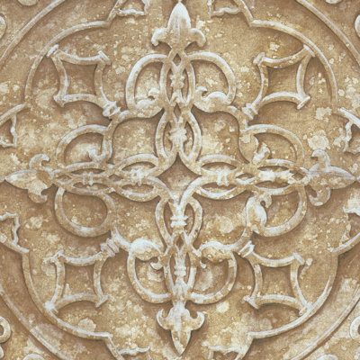 Tan And Brown Square Tile - Wrapped Canvas Print