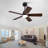 Smart 42" Indoor/Outdoor Ceiling Fan With Light, Dual Finish Black/Walnut 6-Blade, Remote  Control, Dimmable Led, 6-Speed Quiet Dc Motor, Reversible