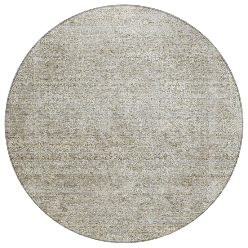 Machine Washable Indoor/Outdoor Cicel ACN1172 Rug, Round 8'