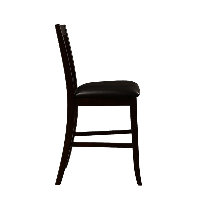 Chaises rembourrées à hauteur de comptoir de 2, de style traditionnel, dossier à lattes pour installation de bar à domicile 2 avec siège, dossier, décoration de salle à manger de style transitionnel